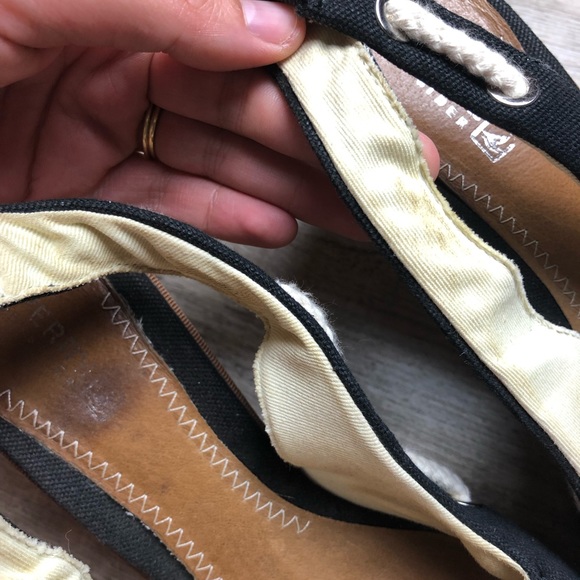 Sperry peep toe wedge canvas top shoes cork - Picture 7 of 7